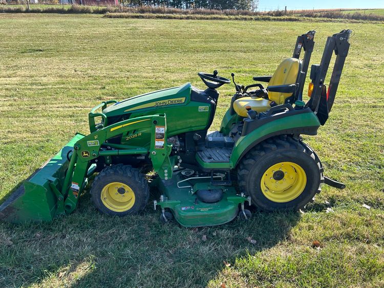 John Deere 2025R with 60” Mower and 120 Loader